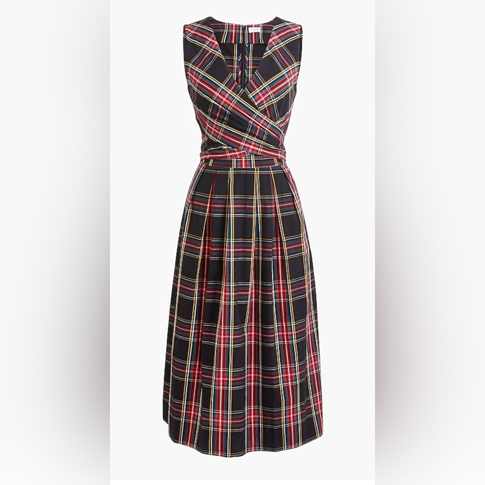 J. Crew Black Stewart Tartan Plaid Dress